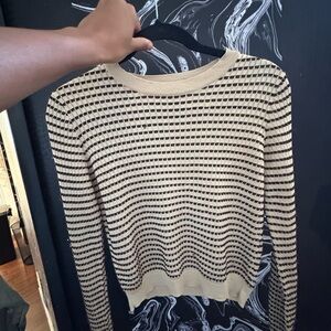 Zara Striped Beige Sweater